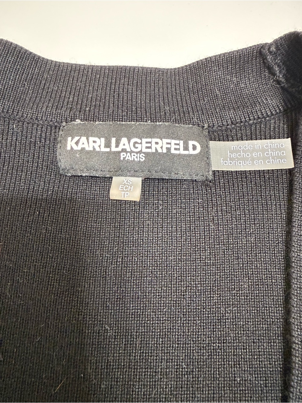 Karl Lagerfeld Black Zip Jacket with Logo-Trim Size XS - Picture 4 of 8